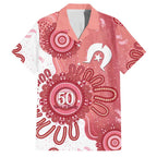 NAIDOC Week 2026 Family Matching Puletasi and Hawaiian Shirt 50 Years Deadly Dhari Pink Aboriginal Art