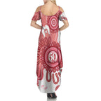 NAIDOC Week 2026 Family Matching Summer Maxi Dress and Hawaiian Shirt 50 Years Deadly Dhari Pink Aboriginal Art