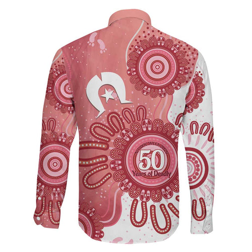 NAIDOC Week 2026 Family Matching Tank Maxi Dress and Hawaiian Shirt 50 Years Deadly Dhari Pink Aboriginal Art