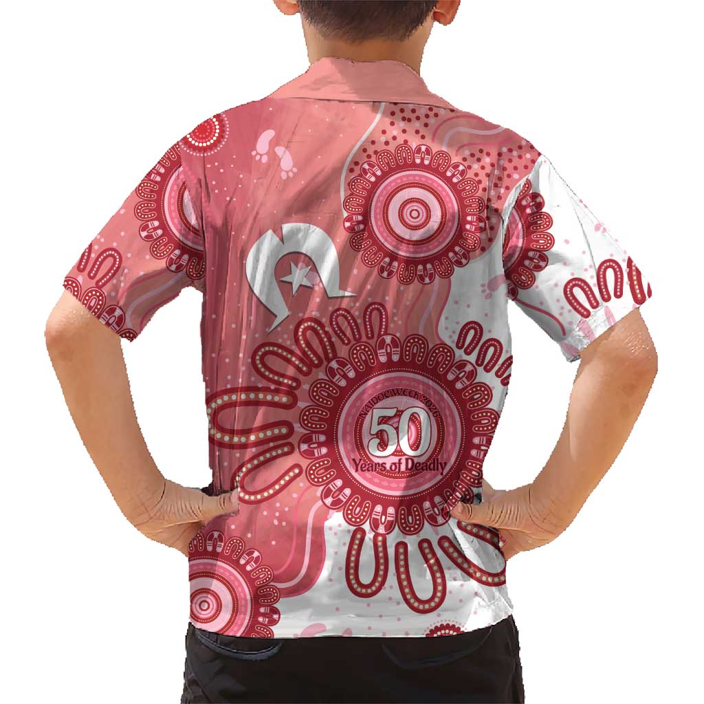 NAIDOC Week 2026 Hawaiian Shirt 50 Years Deadly Dhari Pink Aboriginal Art