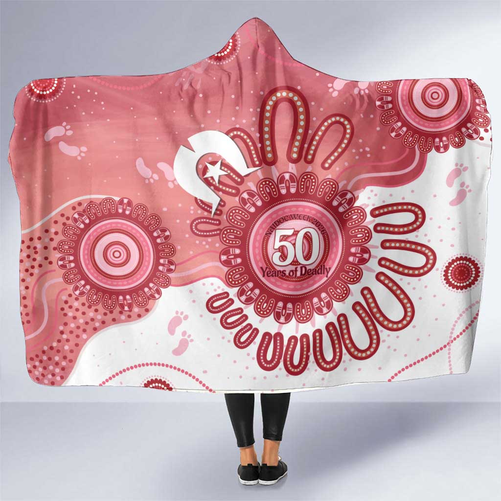 NAIDOC Week 2026 Hooded Blanket 50 Years Deadly Dhari Pink Aboriginal Art