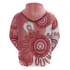 NAIDOC Week 2026 Hoodie 50 Years Deadly Dhari Pink Aboriginal Art