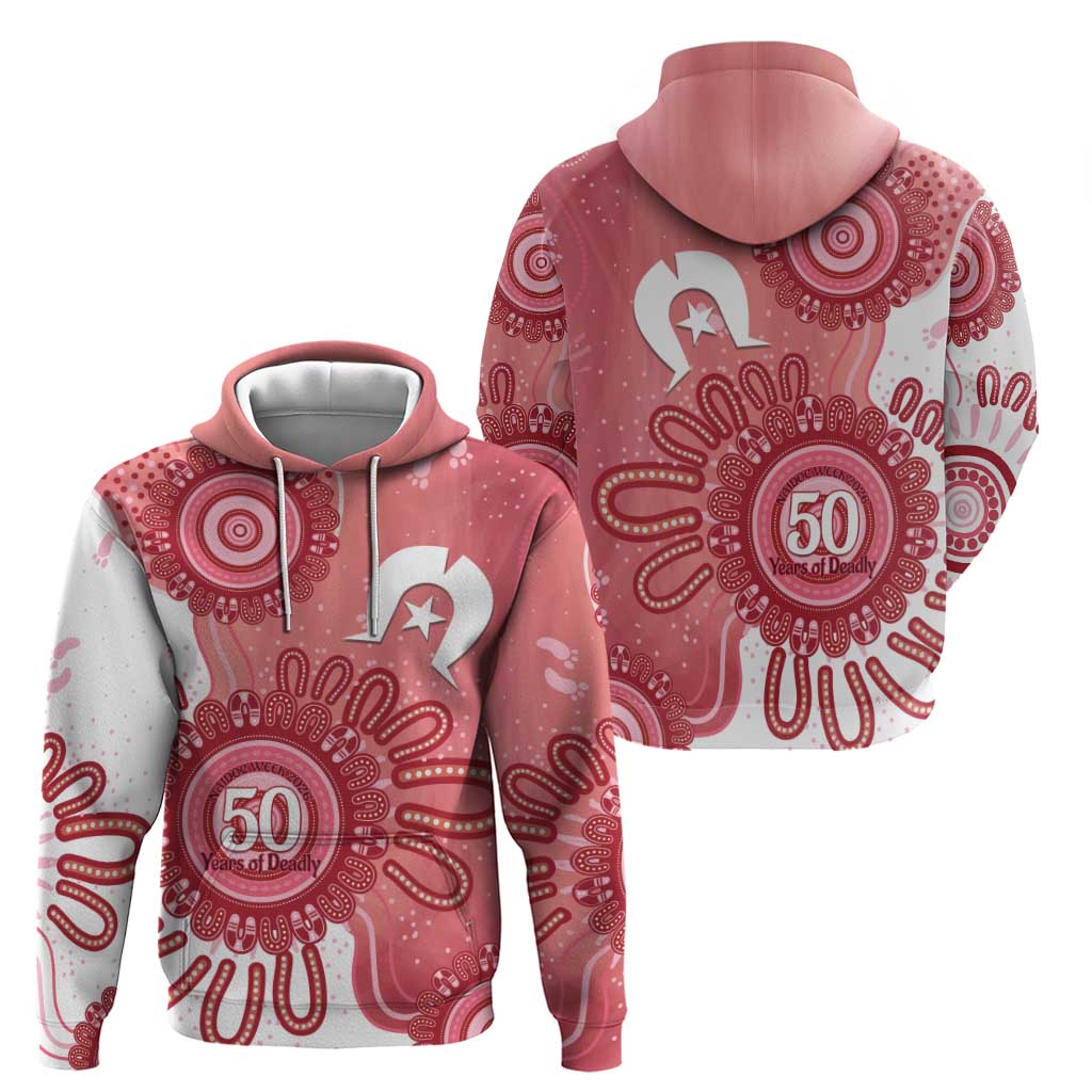 NAIDOC Week 2026 Hoodie 50 Years Deadly Dhari Pink Aboriginal Art