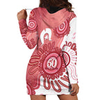 NAIDOC Week 2026 Hoodie Dress 50 Years Deadly Dhari Pink Aboriginal Art