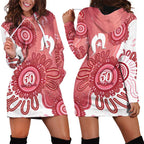 NAIDOC Week 2026 Hoodie Dress 50 Years Deadly Dhari Pink Aboriginal Art