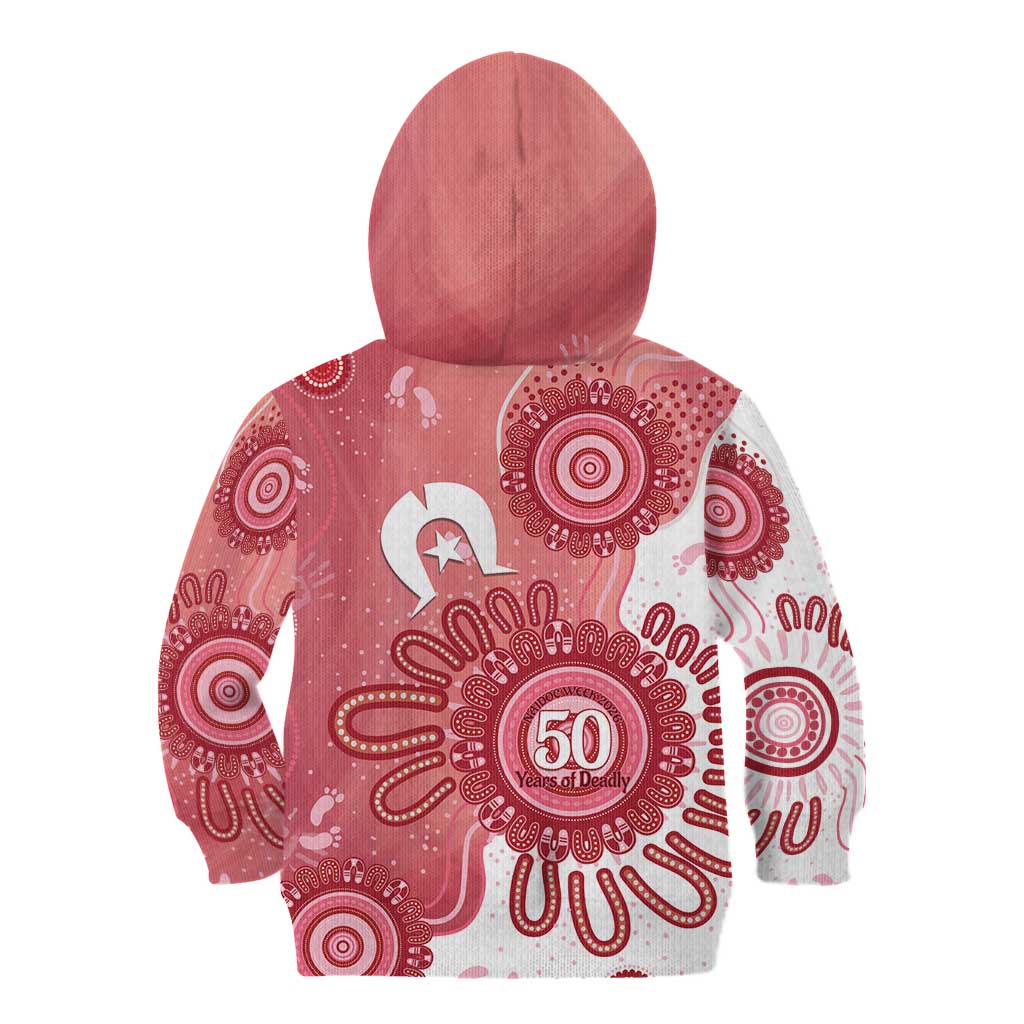 NAIDOC Week 2026 Kid Hoodie 50 Years Deadly Dhari Pink Aboriginal Art
