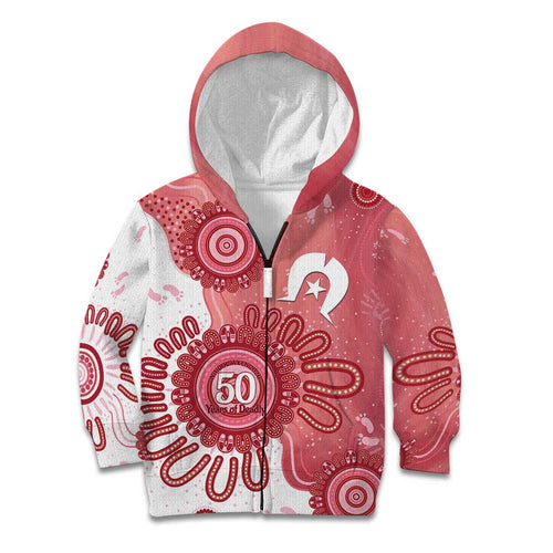 NAIDOC Week 2026 Kid Hoodie 50 Years Deadly Dhari Pink Aboriginal Art