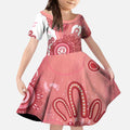 NAIDOC Week 2026 Kid Short Sleeve Dress 50 Years Deadly Dhari Pink Aboriginal Art