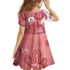 NAIDOC Week 2026 Kid Short Sleeve Dress 50 Years Deadly Dhari Pink Aboriginal Art