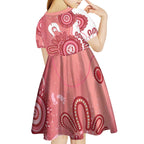 NAIDOC Week 2026 Kid Short Sleeve Dress 50 Years Deadly Dhari Pink Aboriginal Art