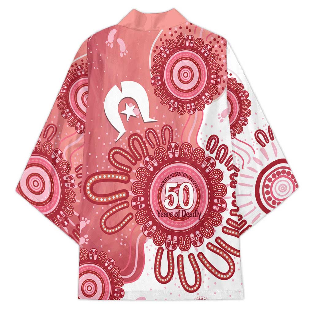NAIDOC Week 2026 Kimono 50 Years Deadly Dhari Pink Aboriginal Art