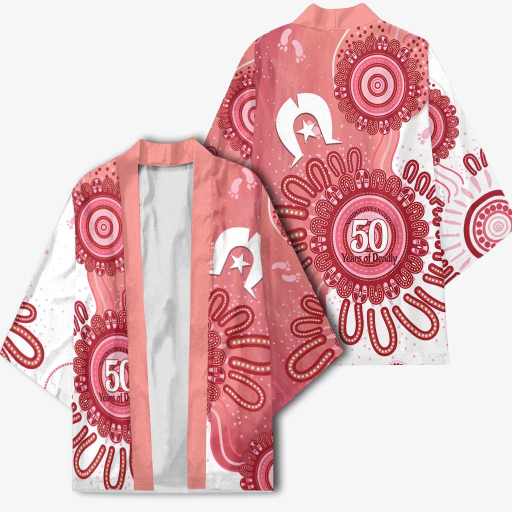 NAIDOC Week 2026 Kimono 50 Years Deadly Dhari Pink Aboriginal Art