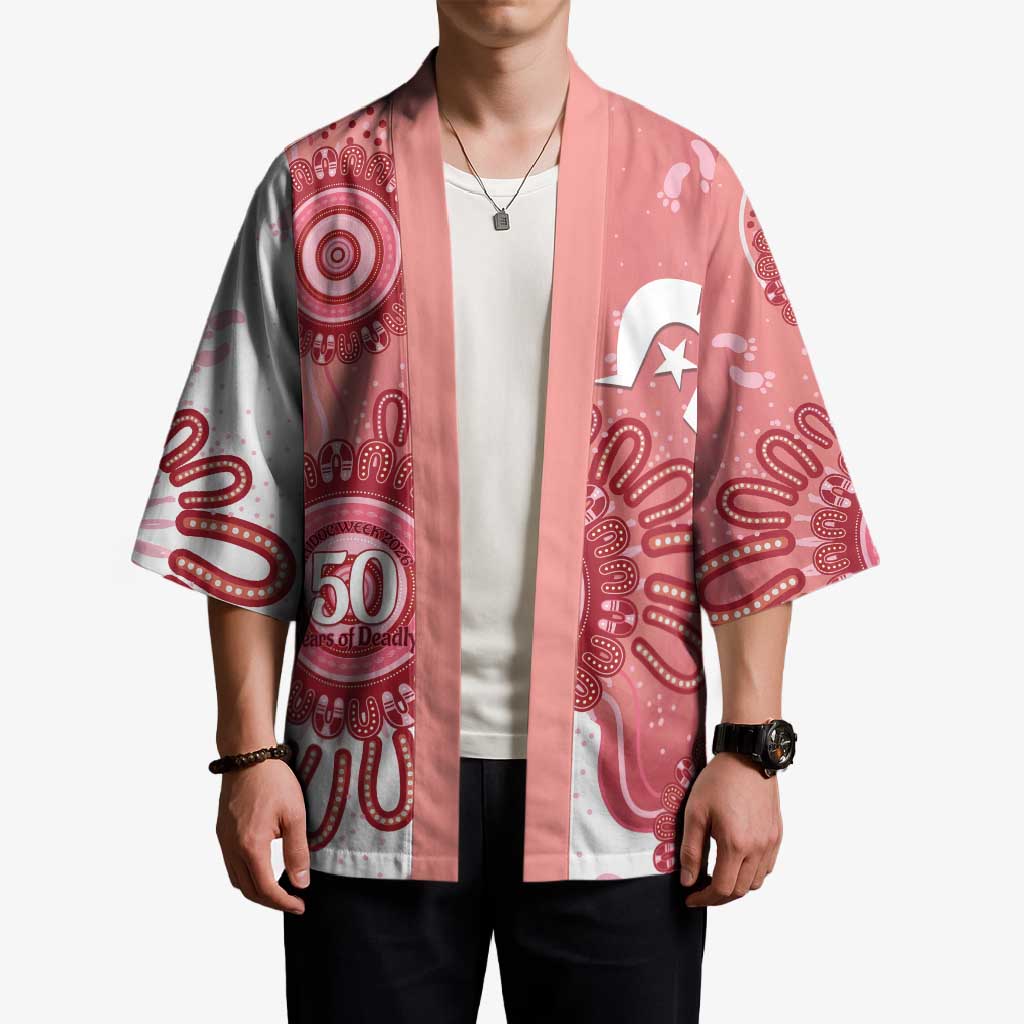 NAIDOC Week 2026 Kimono 50 Years Deadly Dhari Pink Aboriginal Art