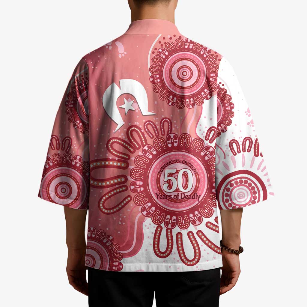 NAIDOC Week 2026 Kimono 50 Years Deadly Dhari Pink Aboriginal Art