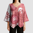 NAIDOC Week 2026 Kimono Sleeve Blouse 50 Years Deadly Dhari Pink Aboriginal Art