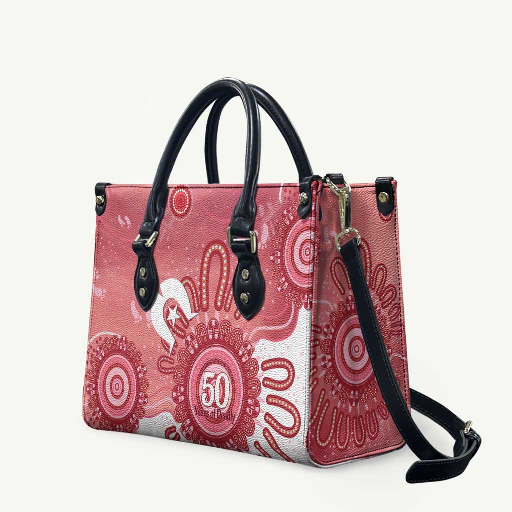 NAIDOC Week 2026 Leather Bag 50 Years Deadly Dhari Pink Aboriginal Art