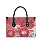 NAIDOC Week 2026 Leather Bag 50 Years Deadly Dhari Pink Aboriginal Art