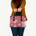NAIDOC Week 2026 Leather Bag 50 Years Deadly Dhari Pink Aboriginal Art