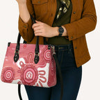 NAIDOC Week 2026 Leather Bag 50 Years Deadly Dhari Pink Aboriginal Art