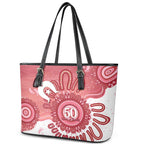 NAIDOC Week 2026 Leather Tote Bag 50 Years Deadly Dhari Pink Aboriginal Art