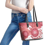 NAIDOC Week 2026 Leather Tote Bag 50 Years Deadly Dhari Pink Aboriginal Art