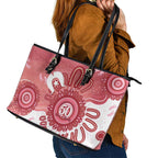 NAIDOC Week 2026 Leather Tote Bag 50 Years Deadly Dhari Pink Aboriginal Art
