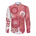 NAIDOC Week 2026 Long Sleeve Button Shirt 50 Years Deadly Dhari Pink Aboriginal Art