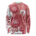 NAIDOC Week 2026 Long Sleeve Shirt 50 Years Deadly Dhari Pink Aboriginal Art