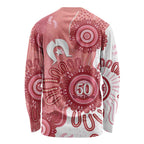 NAIDOC Week 2026 Long Sleeve Shirt 50 Years Deadly Dhari Pink Aboriginal Art