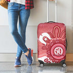 NAIDOC Week 2026 Luggage Cover 50 Years Deadly Dhari Pink Aboriginal Art