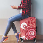 NAIDOC Week 2026 Luggage Cover 50 Years Deadly Dhari Pink Aboriginal Art