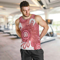 NAIDOC Week 2026 Men Tank Top 50 Years Deadly Dhari Pink Aboriginal Art