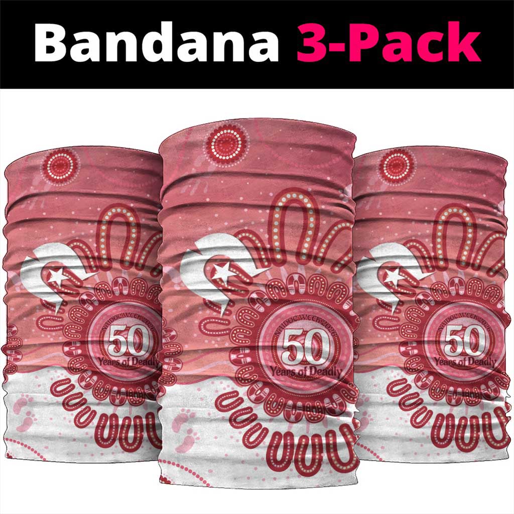 NAIDOC Week 2026 Neck Gaiter 50 Years Deadly Dhari Pink Aboriginal Art