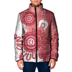 NAIDOC Week 2026 Padded Jacket 50 Years Deadly Dhari Pink Aboriginal Art