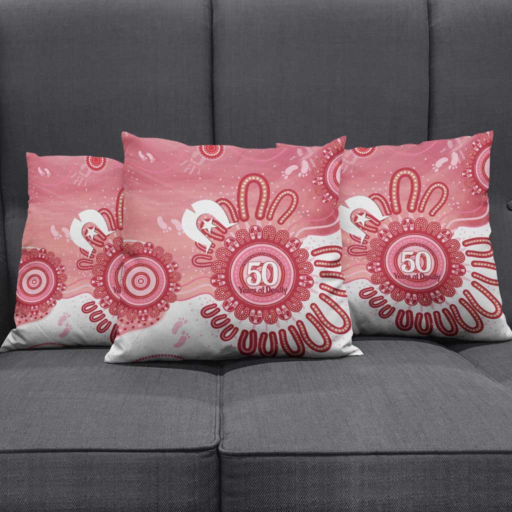 NAIDOC Week 2026 Pillow Cover 50 Years Deadly Dhari Pink Aboriginal Art