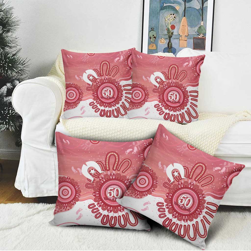 NAIDOC Week 2026 Pillow Cover 50 Years Deadly Dhari Pink Aboriginal Art