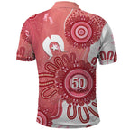 NAIDOC Week 2026 Polo Shirt 50 Years Deadly Dhari Pink Aboriginal Art