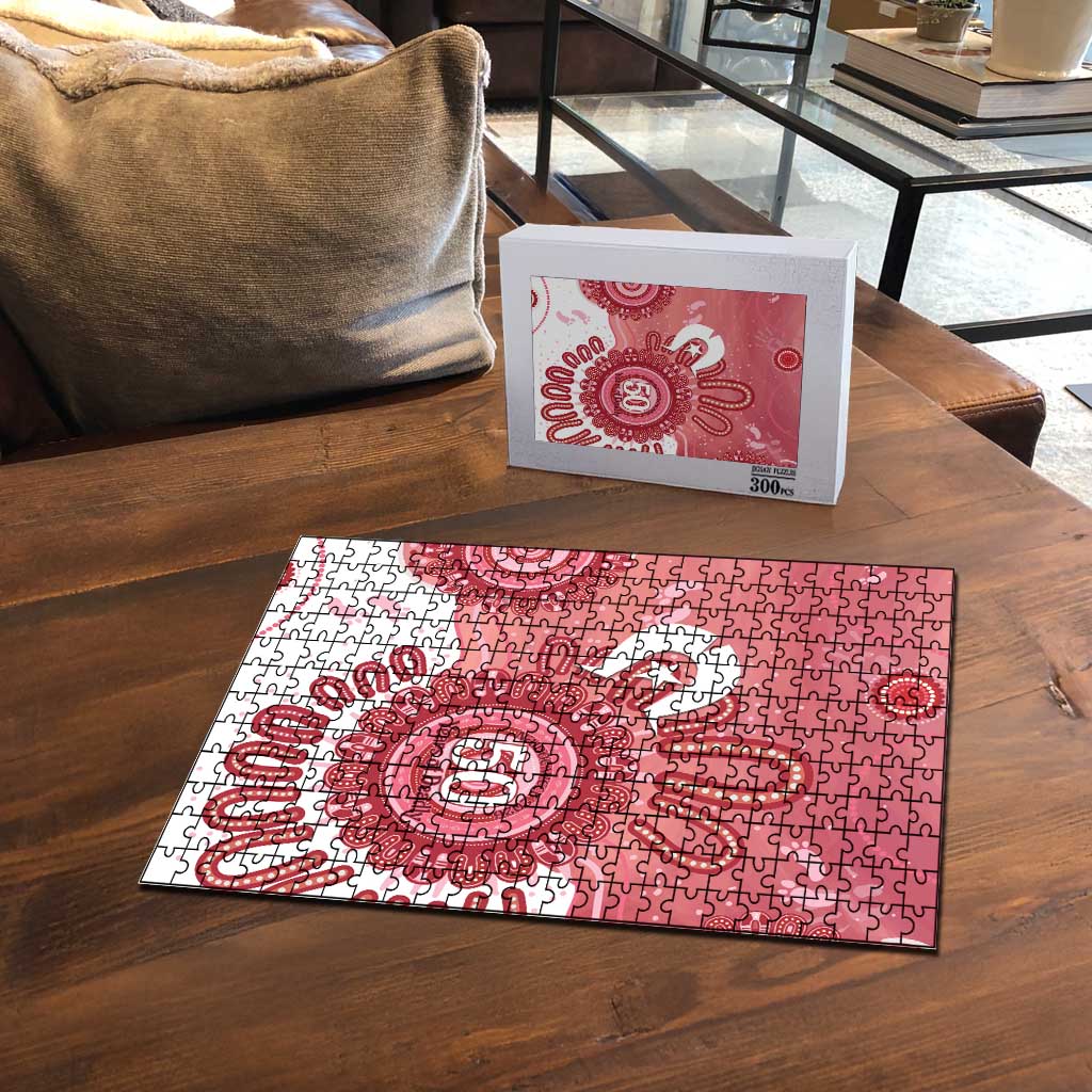 NAIDOC Week 2026 Puzzle 50 Years Deadly Dhari Pink Aboriginal Art