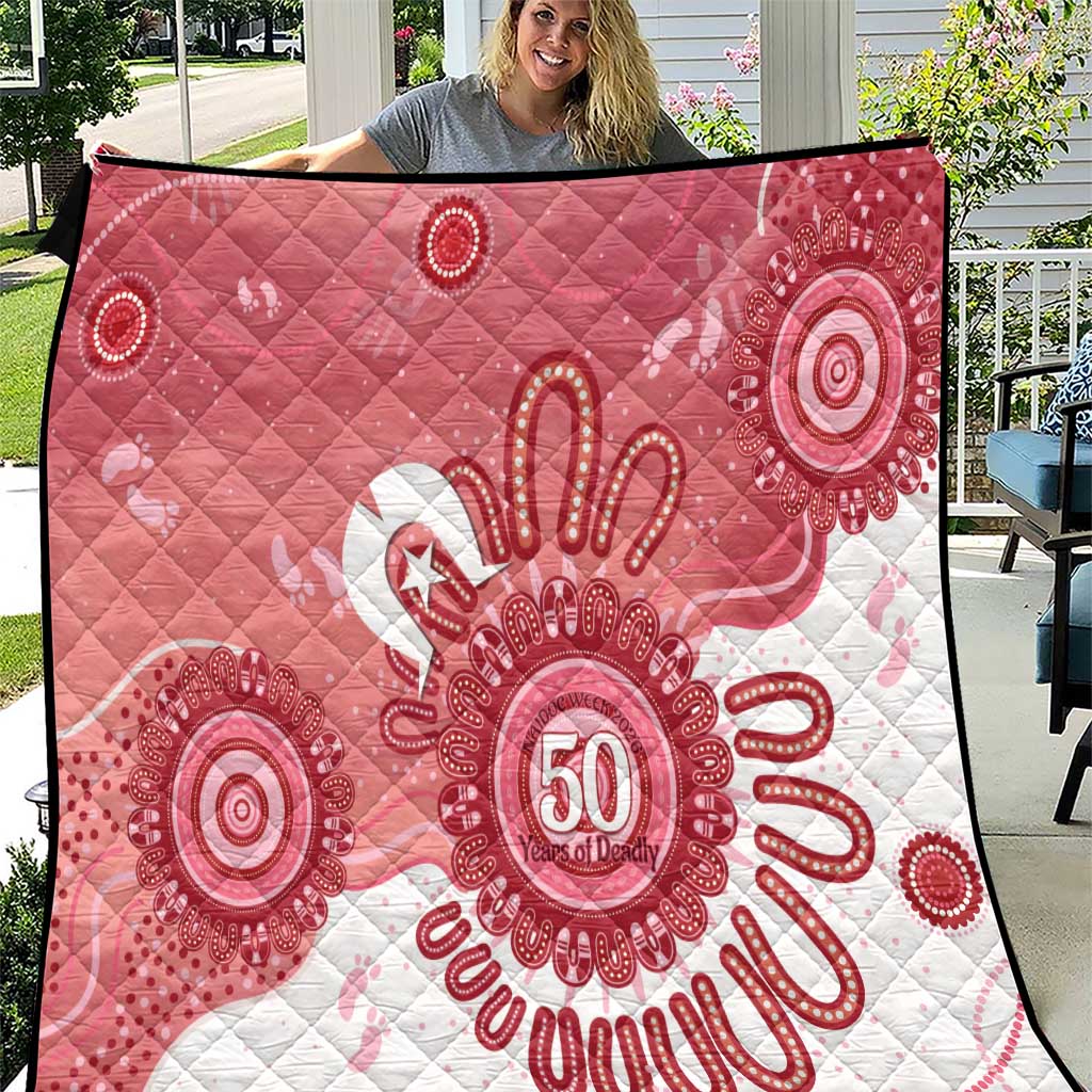 NAIDOC Week 2026 Quilt 50 Years Deadly Dhari Pink Aboriginal Art