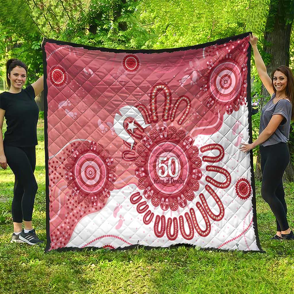NAIDOC Week 2026 Quilt 50 Years Deadly Dhari Pink Aboriginal Art