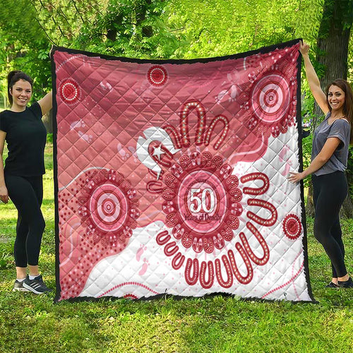 NAIDOC Week 2026 Quilt 50 Years Deadly Dhari Pink Aboriginal Art