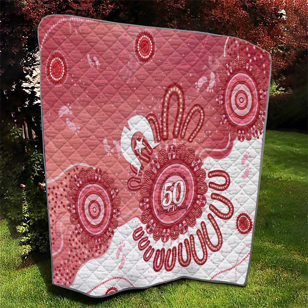 NAIDOC Week 2026 Quilt 50 Years Deadly Dhari Pink Aboriginal Art