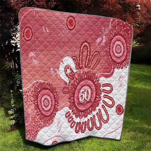 NAIDOC Week 2026 Quilt 50 Years Deadly Dhari Pink Aboriginal Art