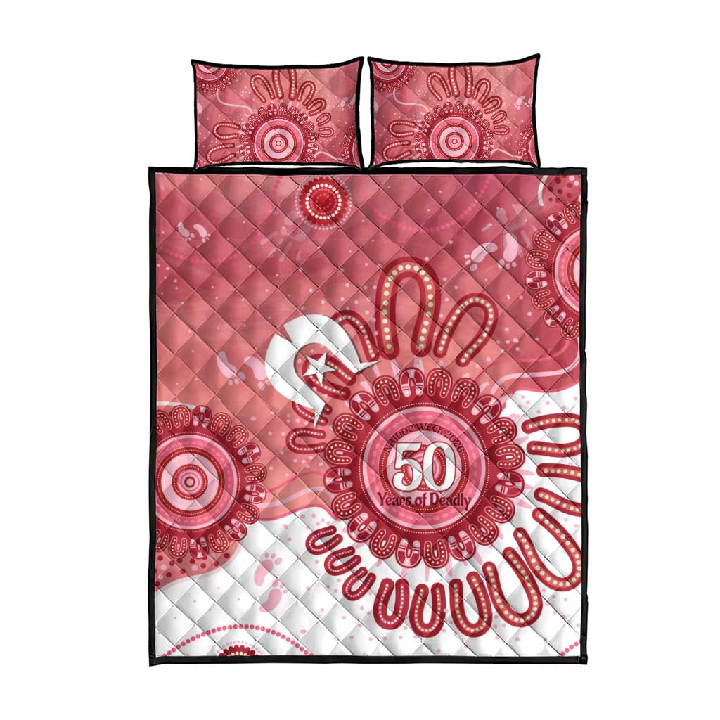 NAIDOC Week 2026 Quilt Bed Set 50 Years Deadly Dhari Pink Aboriginal Art
