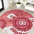 NAIDOC Week 2026 Round Carpet 50 Years Deadly Dhari Pink Aboriginal Art