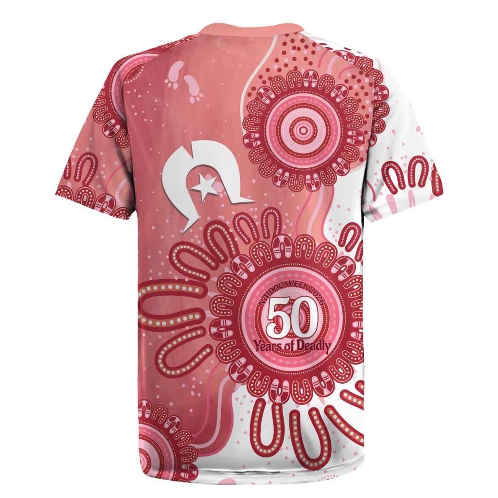 NAIDOC Week 2026 Rugby Jersey 50 Years Deadly Dhari Pink Aboriginal Art