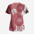 NAIDOC Week 2026 Scrub Top 50 Years Deadly Dhari Pink Aboriginal Art