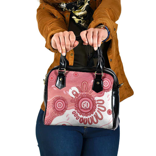 NAIDOC Week 2026 Shoulder Handbag 50 Years Deadly Dhari Pink Aboriginal Art