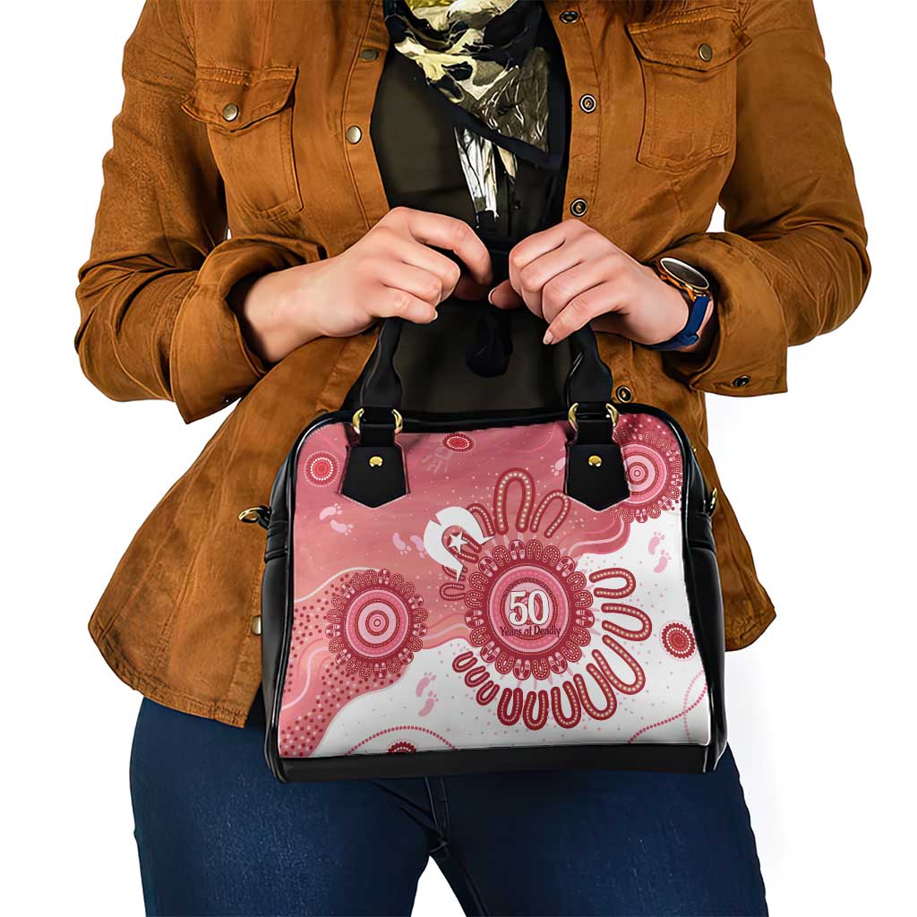 NAIDOC Week 2026 Shoulder Handbag 50 Years Deadly Dhari Pink Aboriginal Art