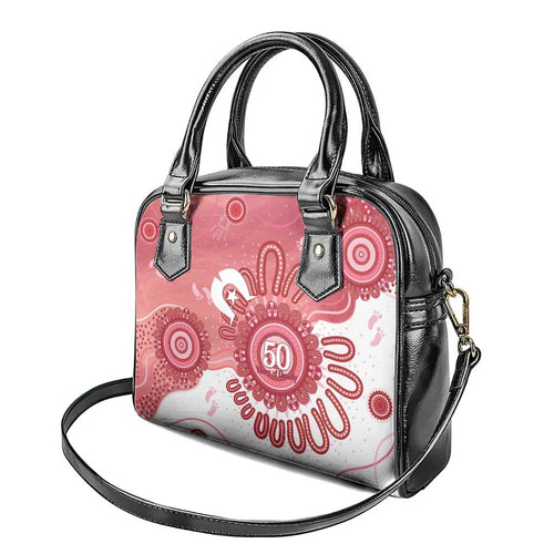NAIDOC Week 2026 Shoulder Handbag 50 Years Deadly Dhari Pink Aboriginal Art